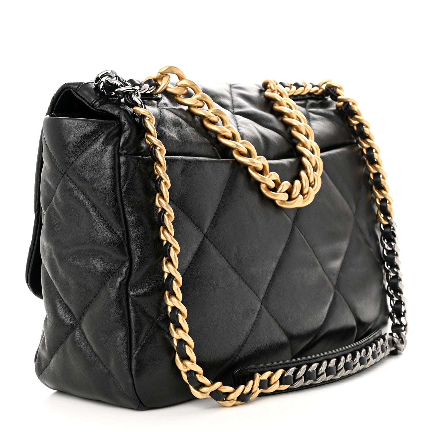 Lambskin Quilted Maxi Chanel 19 Flap Black