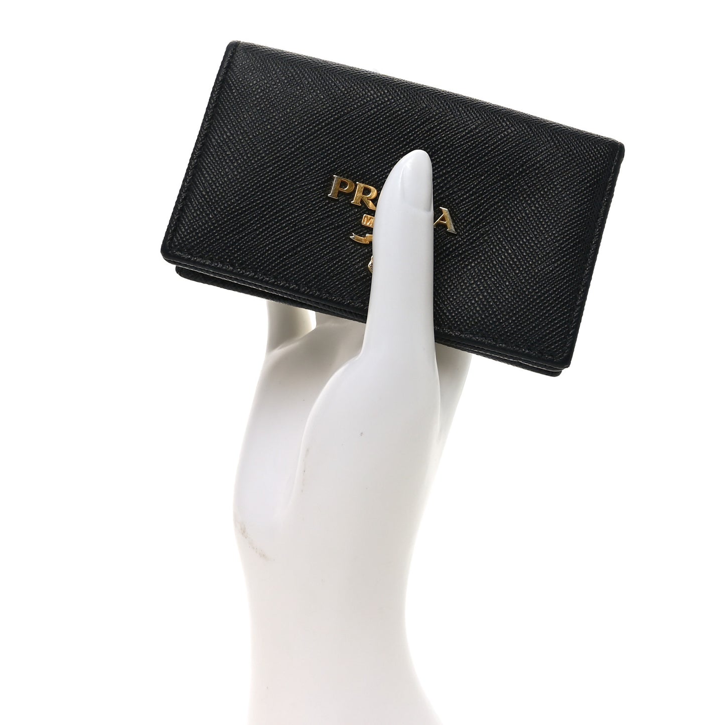 Saffiano Flap Card Holder Black