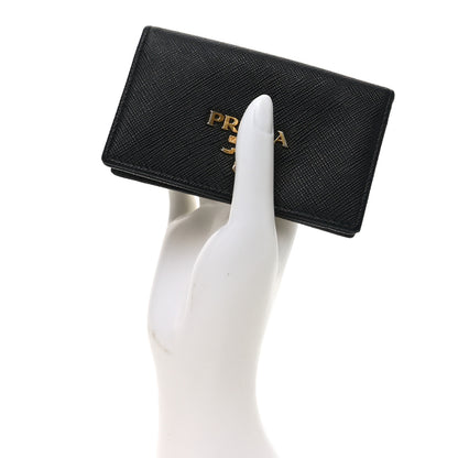 Prada Saffiano Flap Card Holder Black 2 of 7
