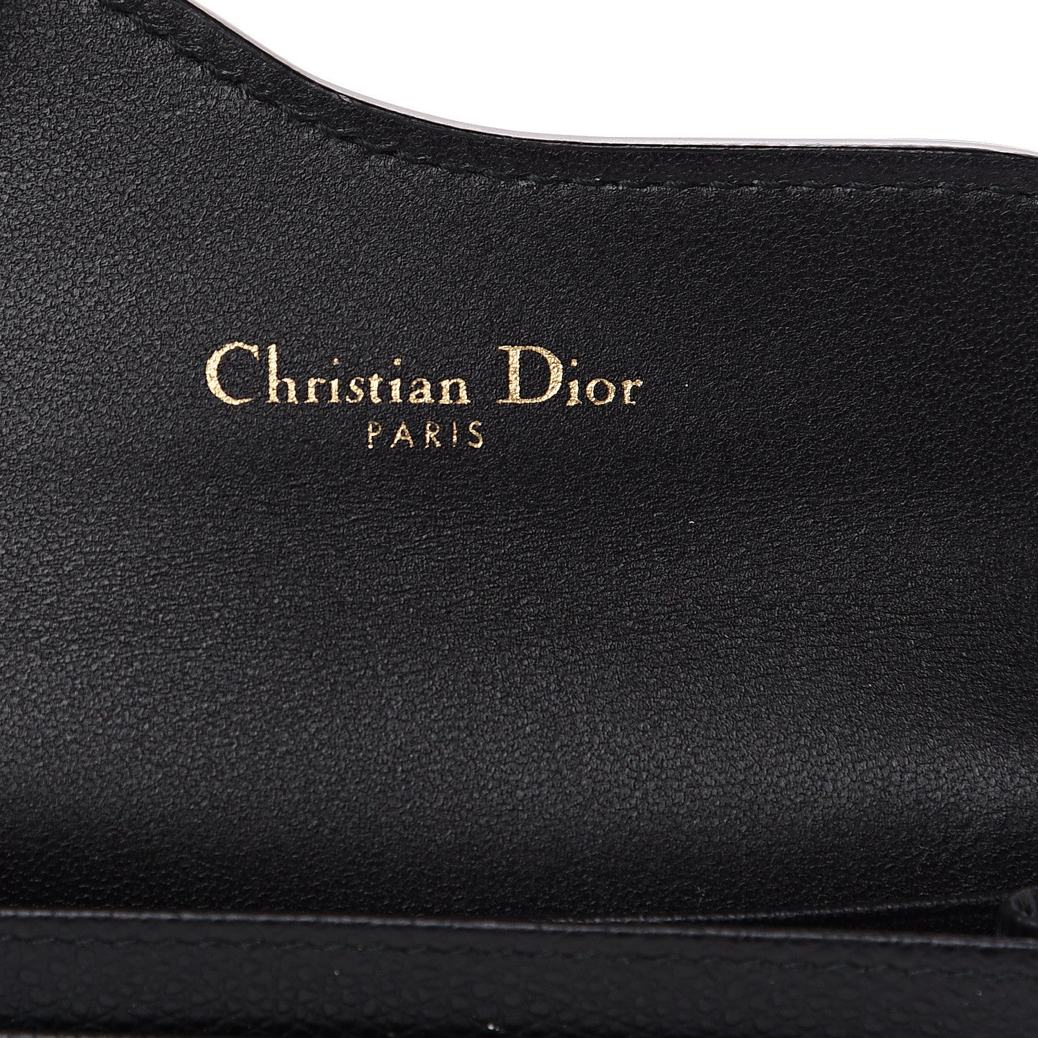 Christian Dior Grained Calfskin Saddle Card Holder Black 5 of 6
