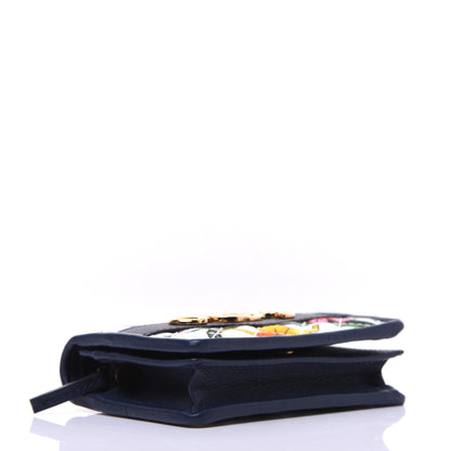 Gucci Canvas Flora Floral Trapuntata Zumi Card Case Wallet Great White Multicolor Blue Agata 4 of 13