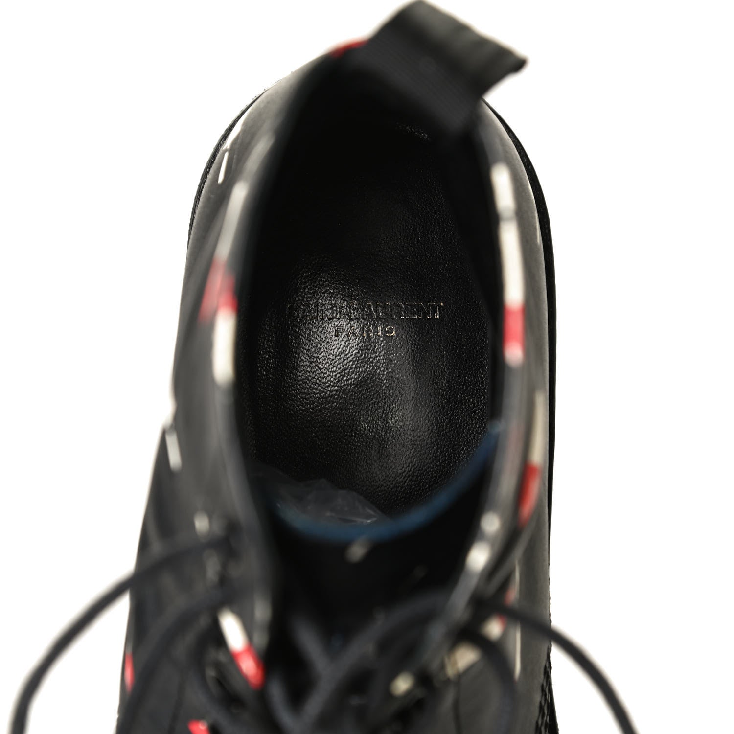 Saint Laurent Smooth Calfskin Rangers Boots 37 Black Red 20 of 22
