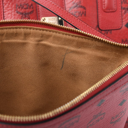 MCM Visetos Medium Liz Reversible Shopper Tote Ruby Red 19 of 20