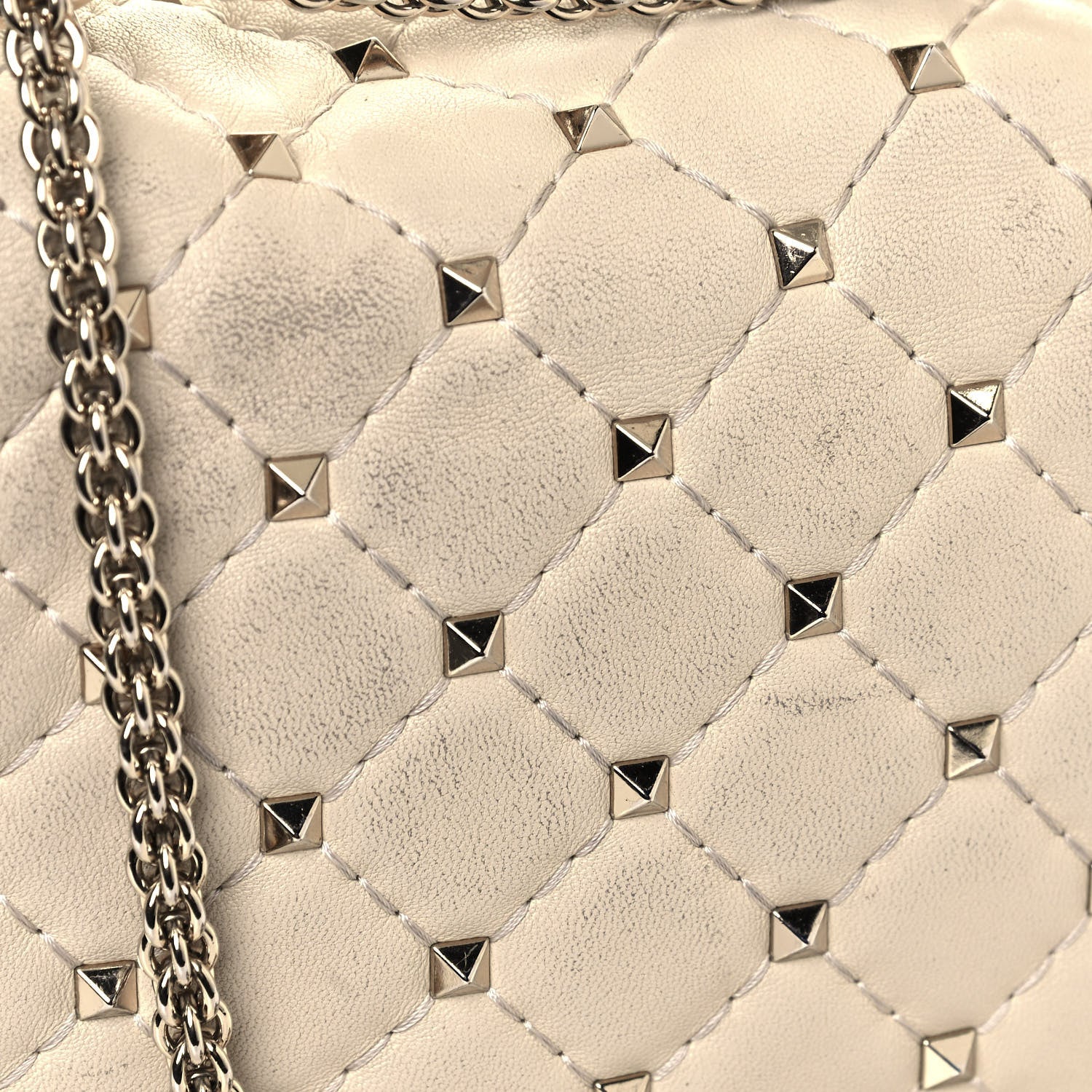 Valentino Garavani Nappa Medium Rockstud Spike Shoulder Bag Light Ivory 19 of 21