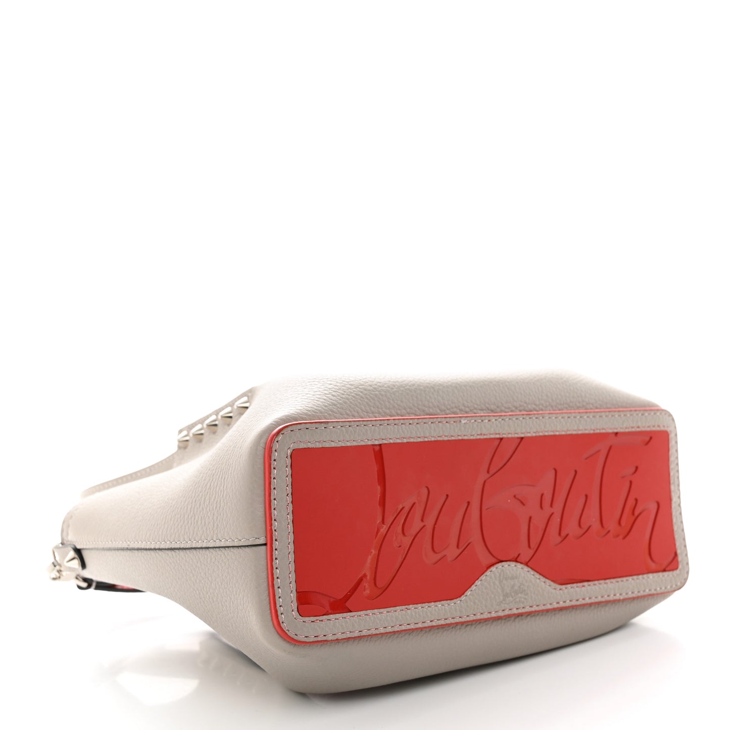 Calfskin Spiked Mini Cabarock Shopper Tote Grey