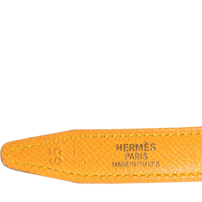 Hermes Box Courchevel Reversible Polished Constance 18mm H Belt 65 Indigo Jaune 5 of 5