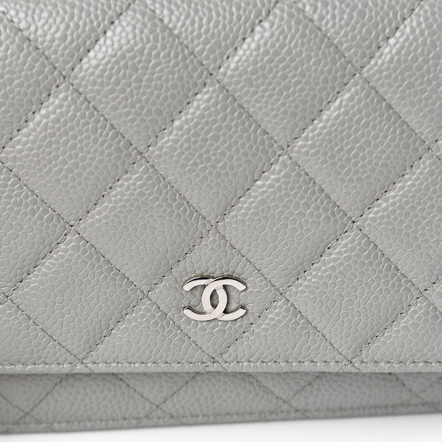 Chanel Caviar Quilted Wallet on Chain WOC Grey 11 of 11