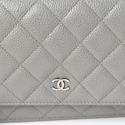 Chanel Caviar Quilted Wallet on Chain WOC Grey 11 of 11