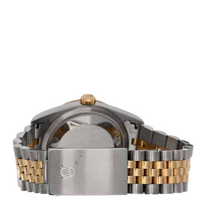 Rolex Stainless Steel 18K Yellow Gold Diamond 36mm Oyster Perpetual Datejust Watch White Roman 16233 3 of 4
