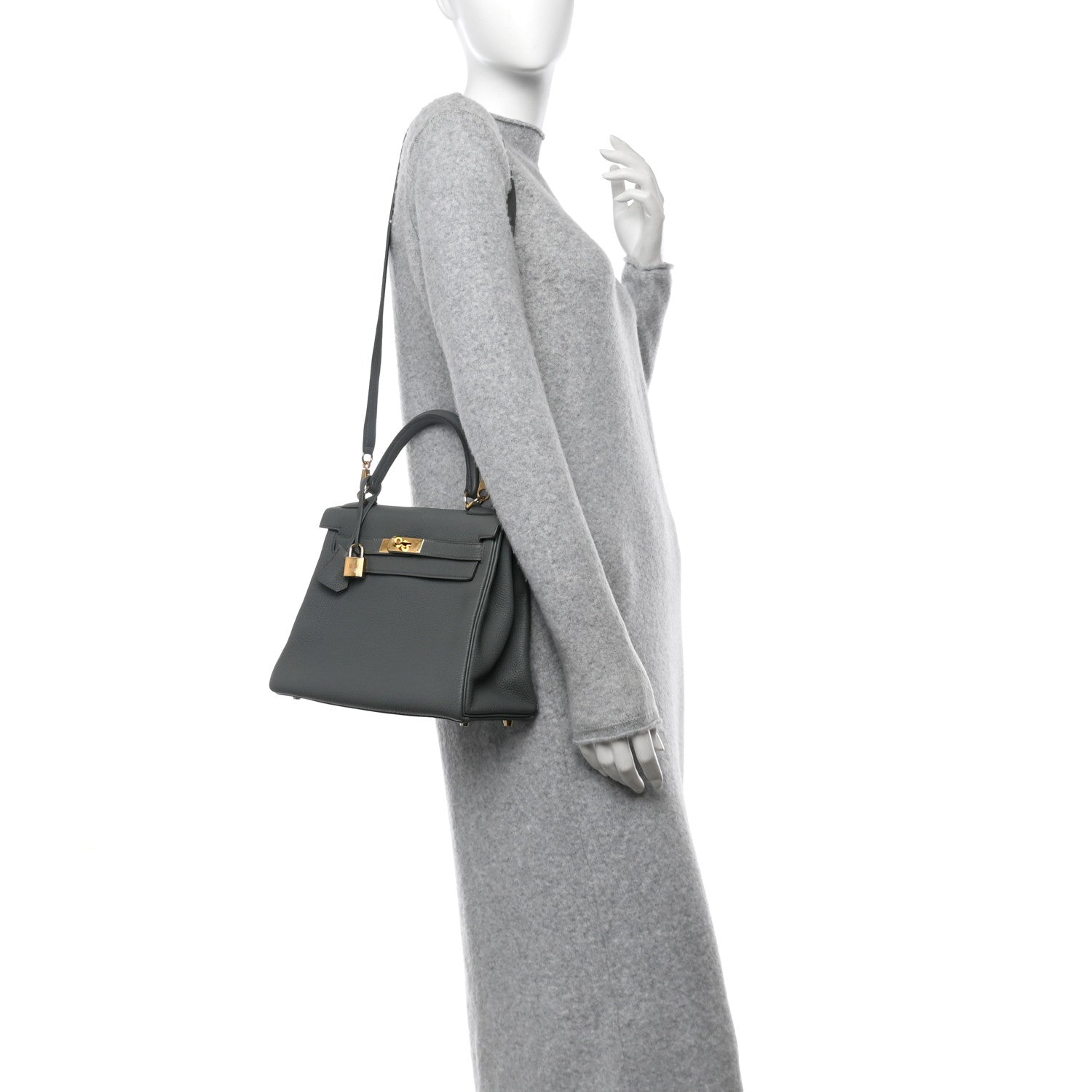 Hermes Togo Kelly Retourne 28 Vert Amande 2 of 12