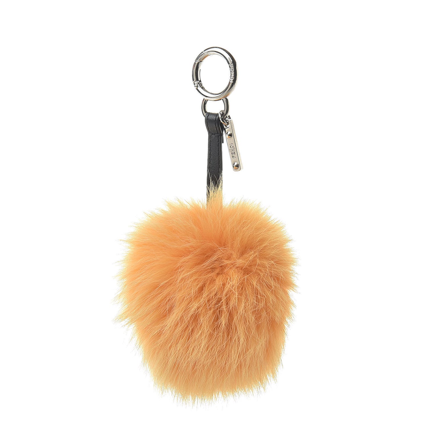 Fox Fur Pom Pom Bag Charm Orange
