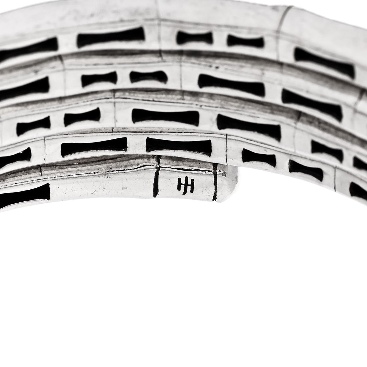 Sterling Silver Bamboo Coil Bangle Bracelet