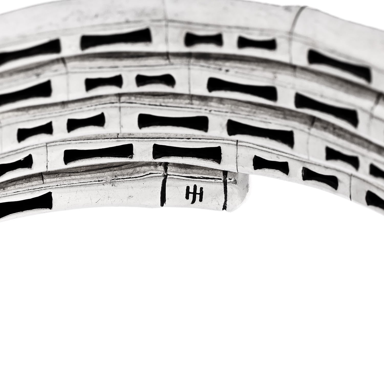 John Hardy Sterling Silver Bamboo Coil Bangle Bracelet 3 of 4