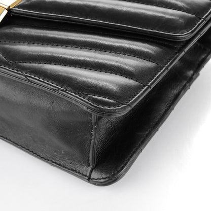 Chanel Calfskin Chevron Quilted Gabrielle Flap Black 9 of 10