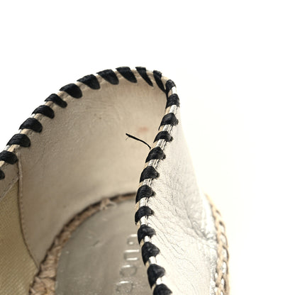 Gucci Metallic Nappa GG Marmont Espadrilles 37 Silver 9 of 10