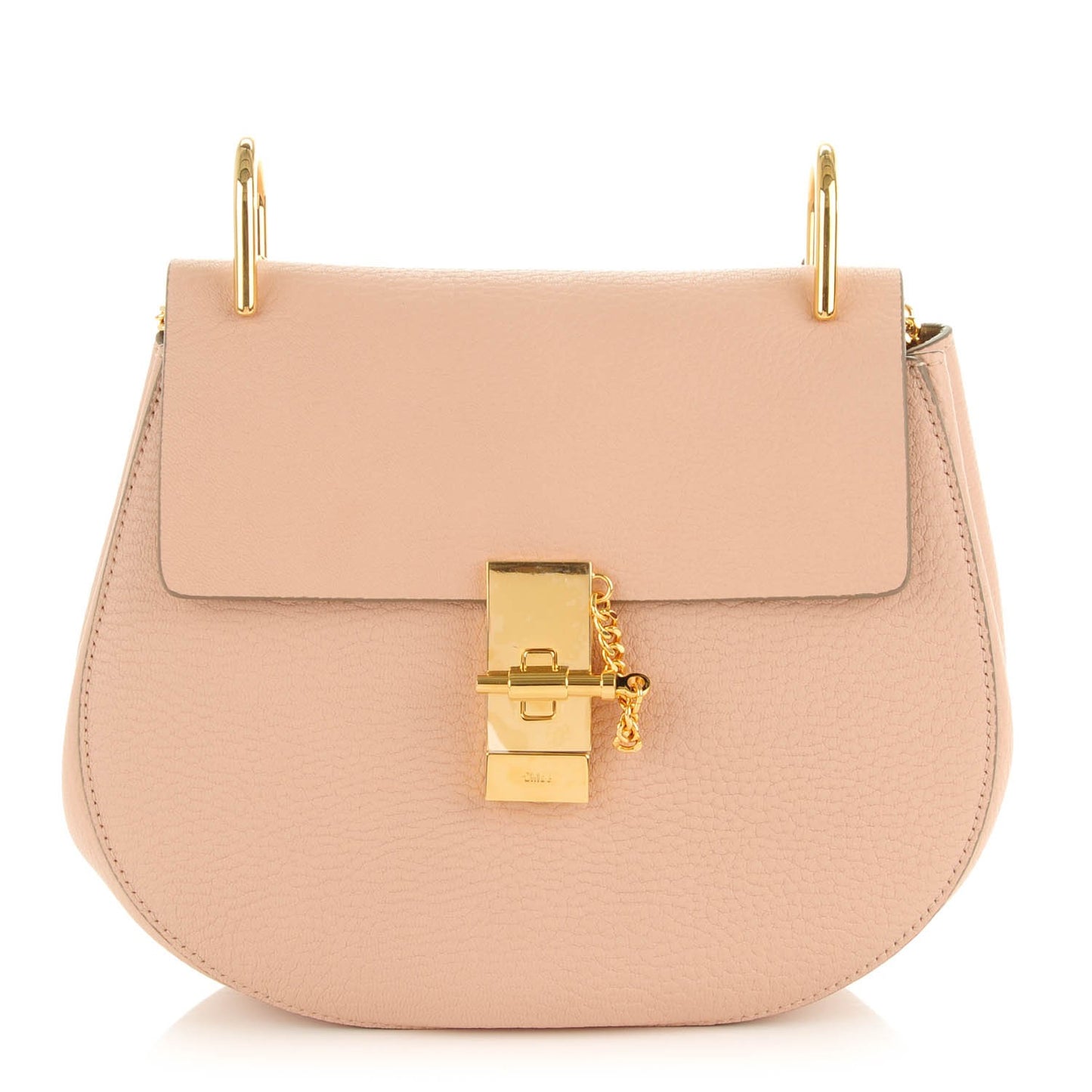 Grained Lambskin Drew Shoulder Bag Cement Pink