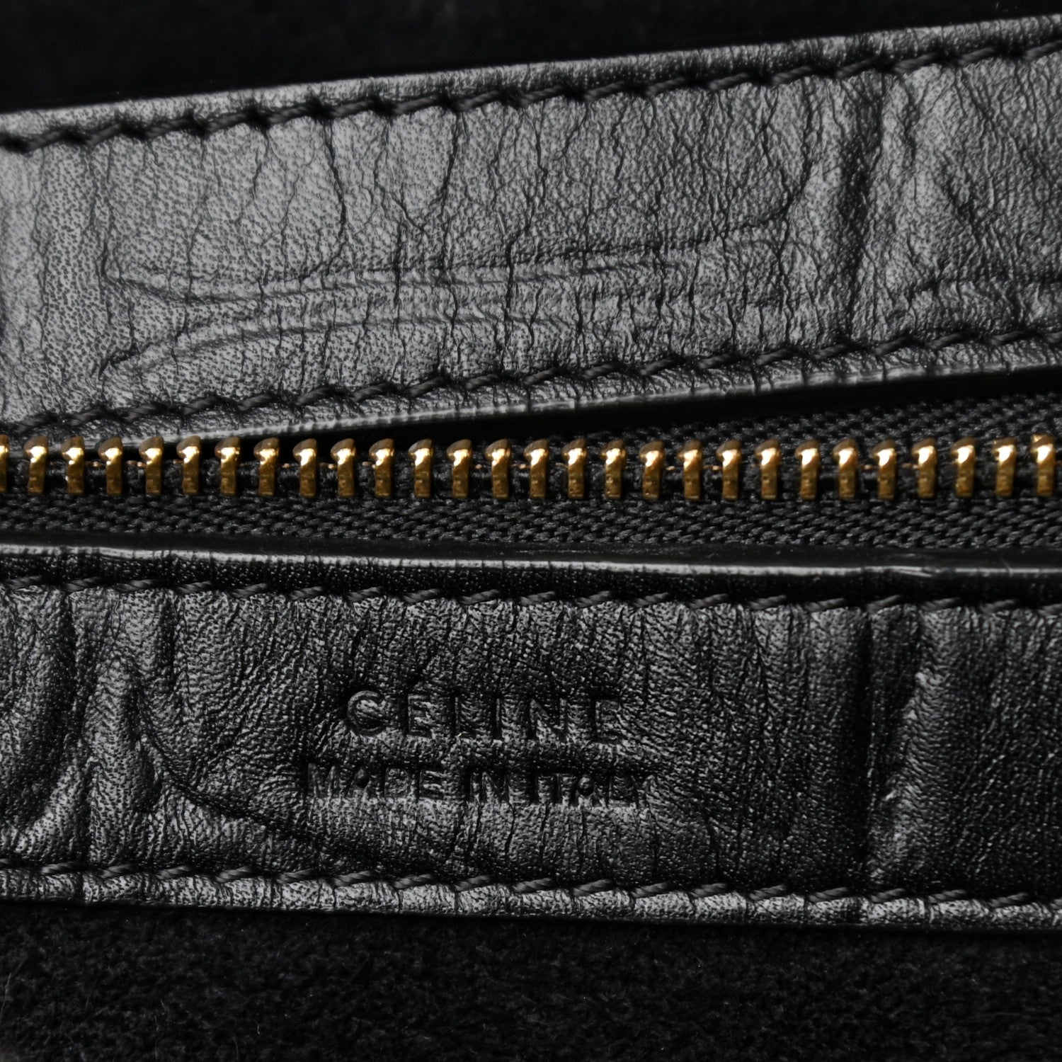 Celine Crocodile Embossed Calfskin Medium Belt Cabas Phantom Black 5 of 9