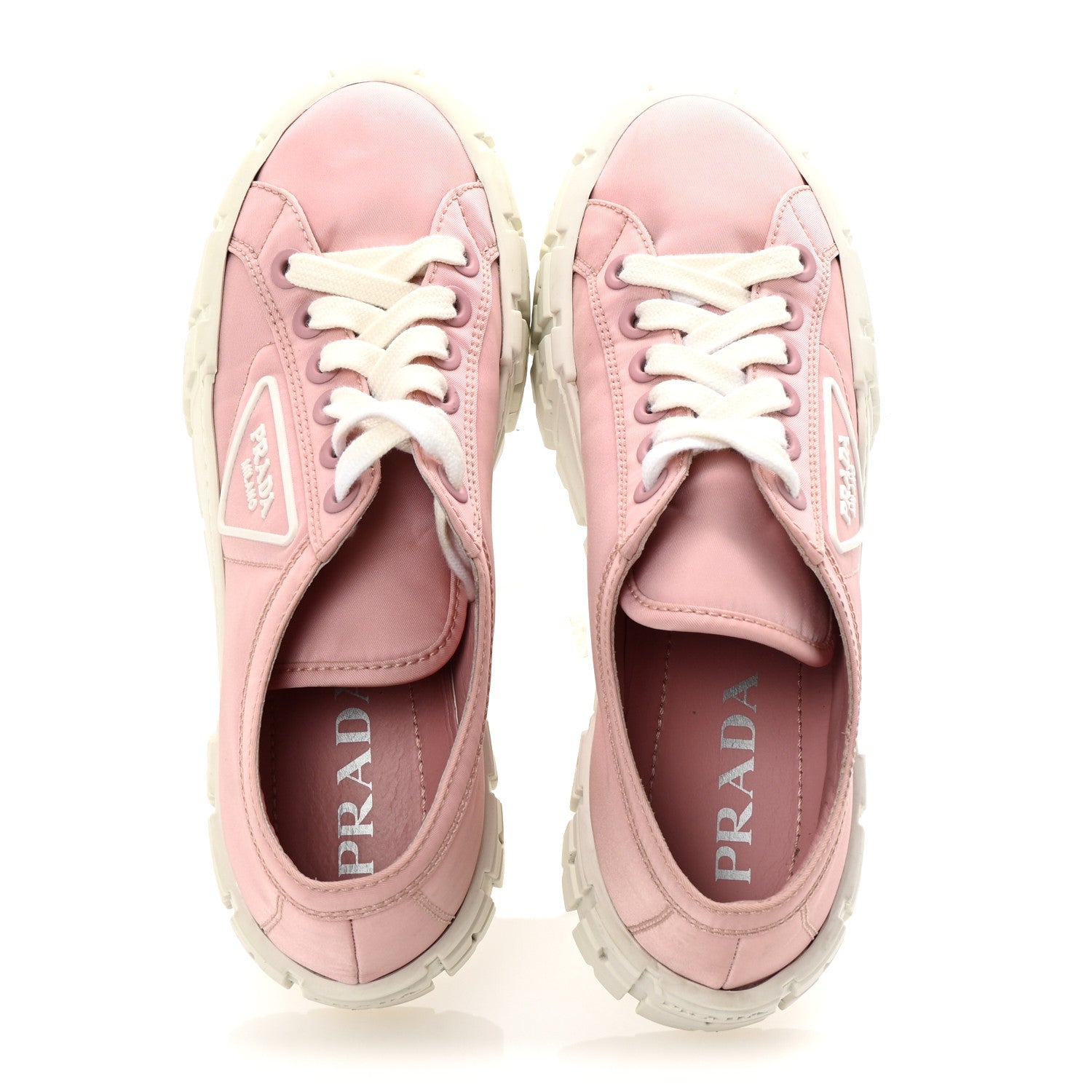 Prada Re-Nylon Gabardine Triangle Logo Double Wheel 50mm Sneakers 37.5 Alabastro 2 of 9