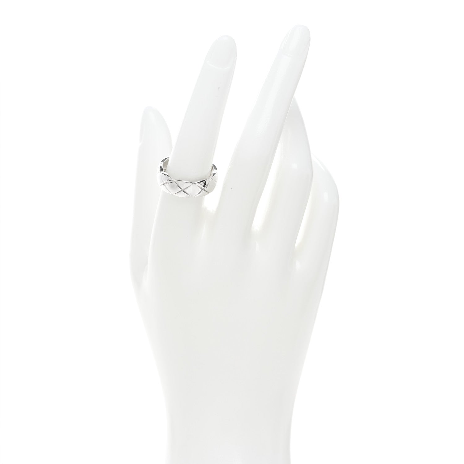 Chanel 18K White Gold Small Coco Crush Ring 56 7.5 2 of 7