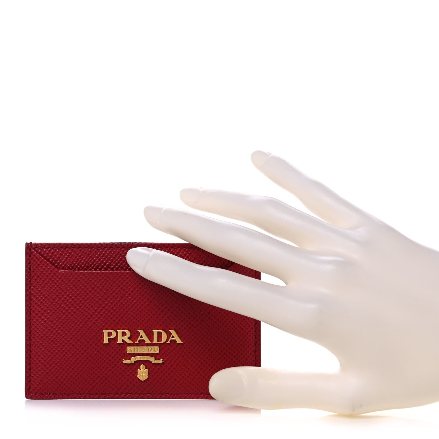Prada Saffiano Metal Card Case Fuoco 2 of 7