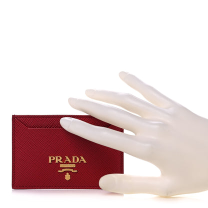 Prada Saffiano Metal Card Case Fuoco 2 of 7