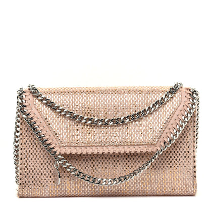 Stella McCartney Metallic Woven Raffia Falabella Mini Crossbody Pink 1 of 10