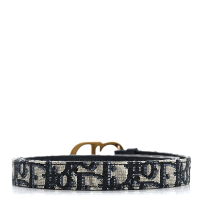 Christian Dior Jacquard Oblique 20mm Saddle Belt 80 32 Blue 2 of 8