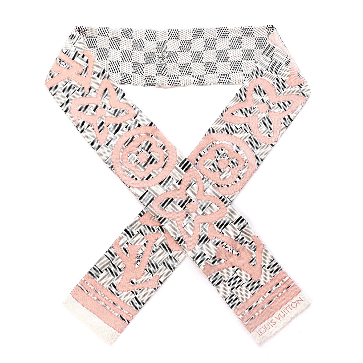 Silk Damier Azur Tahitienne Bandeau Rose Ballerine