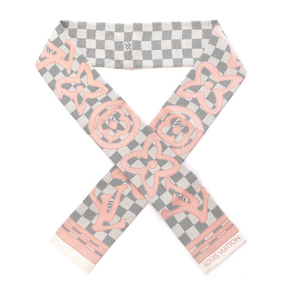 Louis Vuitton Silk Damier Azur Tahitienne Bandeau Rose Ballerine 1 of 3