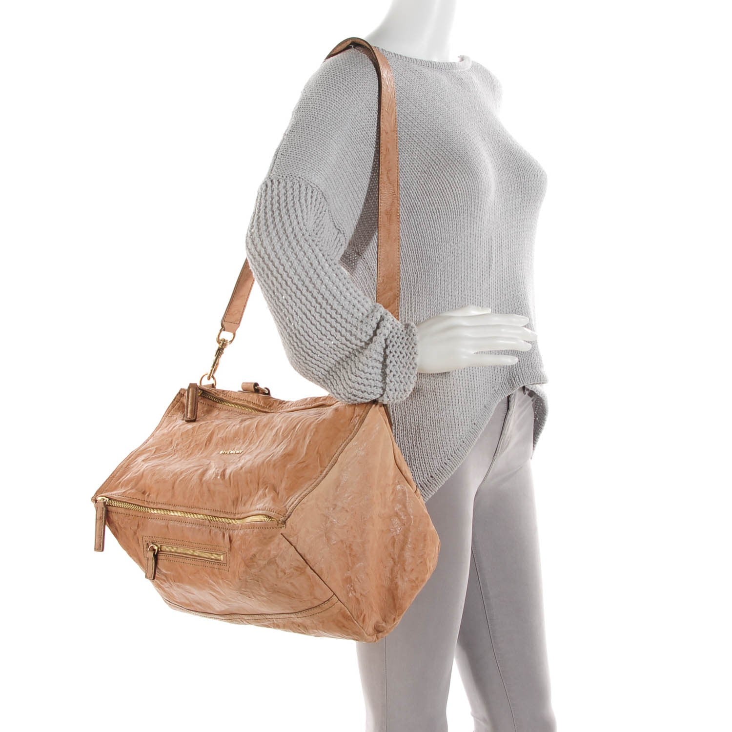 Givenchy Tumbled Sheepskin Large Pandora Tan 2 of 8