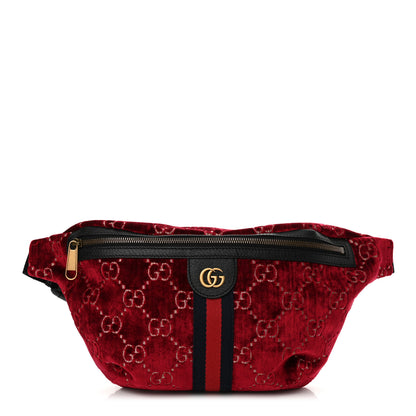 Gucci GG Monogram Velvet Belt Bag Red Cipria 1 of 10