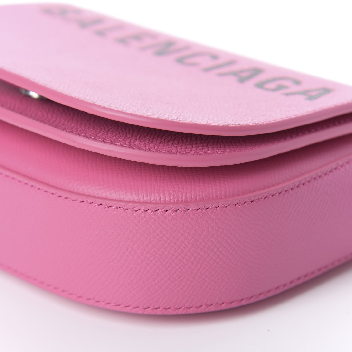 Signature Grained Calfskin Logo Print Ville Day Bag XS Rose Bubblegum Black