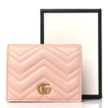 Gucci Calfskin Matelasse GG Marmont Card Case Wallet Perfect Pink 9 of 9
