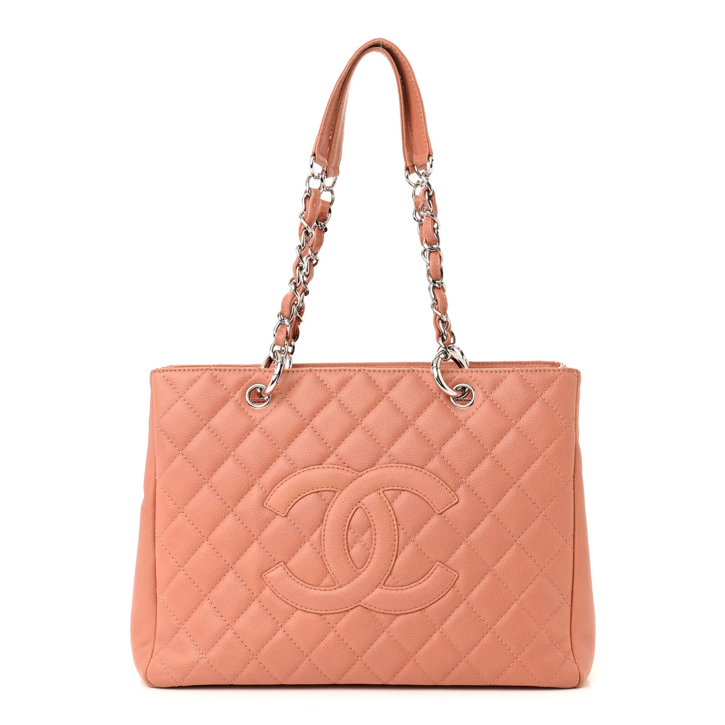 Caviar Quilted Grand Shopping Tote GST Light Red