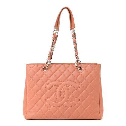 Chanel Caviar Quilted Grand Shopping Tote GST Light Red 1 of 11
