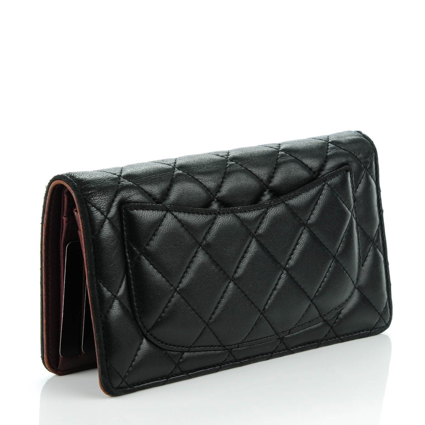 Lambskin Quilted Yen Wallet Black