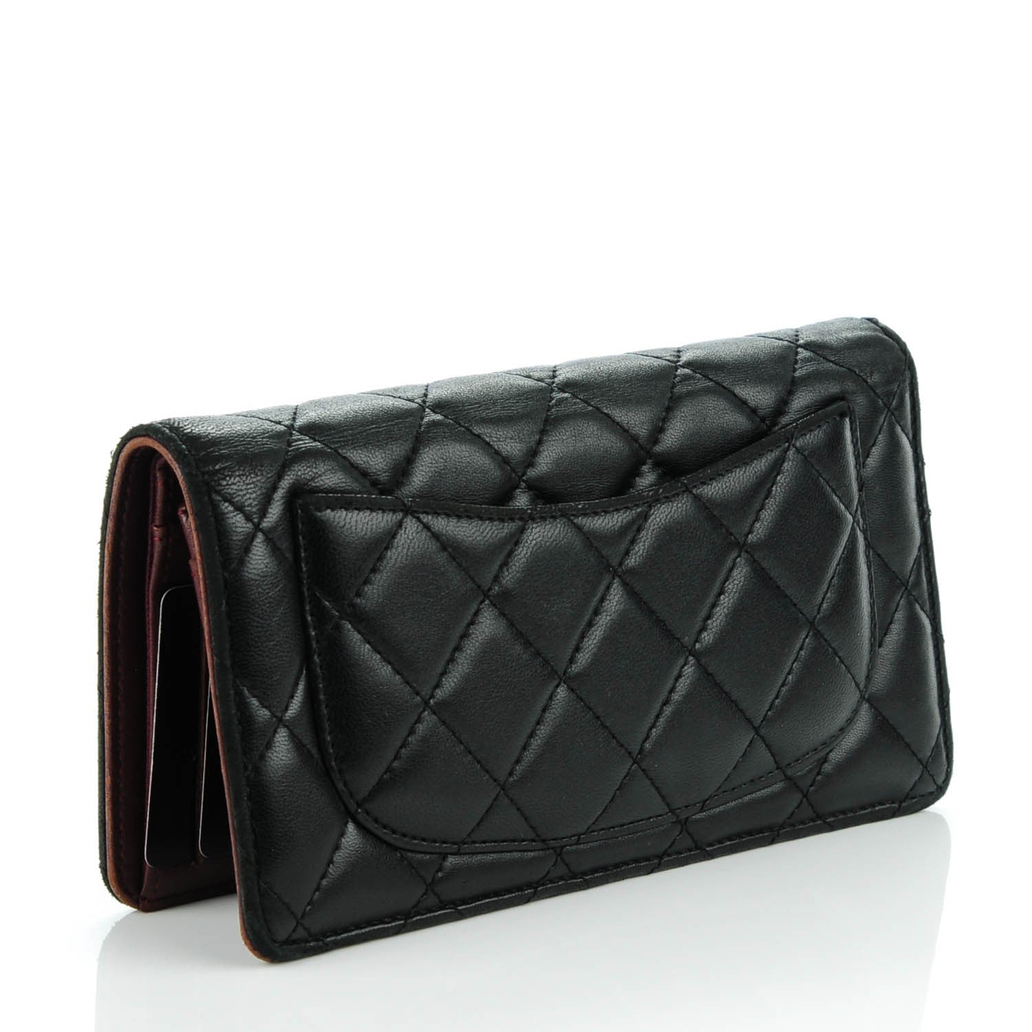 Chanel Lambskin Quilted Yen Wallet Black 3 of 9