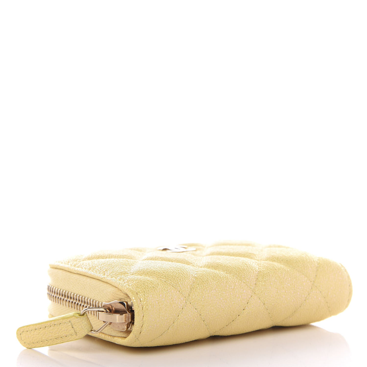 Chanel Iridescent Caviar Quilted Zip Coin Purse Yellow 3 of 10
