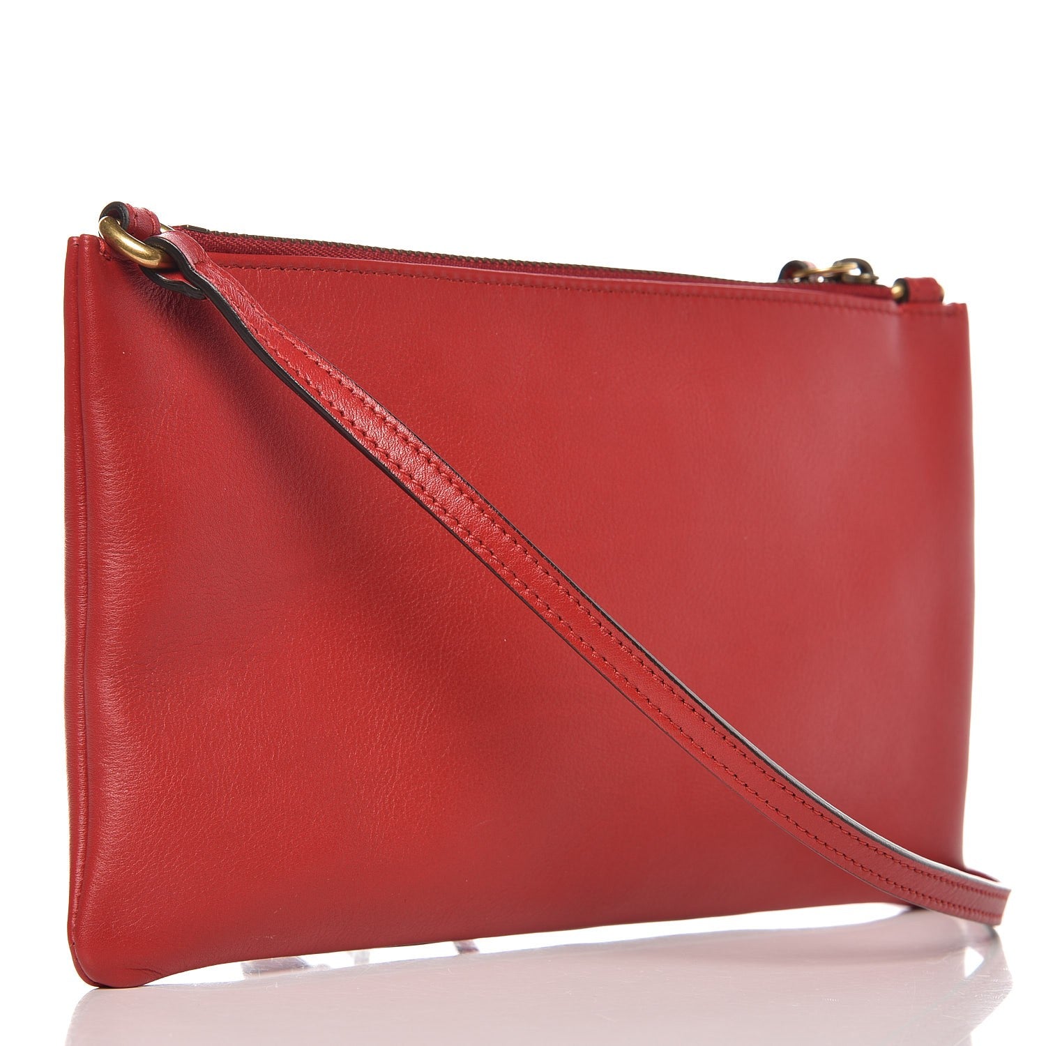 Gucci Calfskin Matelasse Small GG Marmont Double Zip Shoulder Bag Hibiscus Red 3 of 10