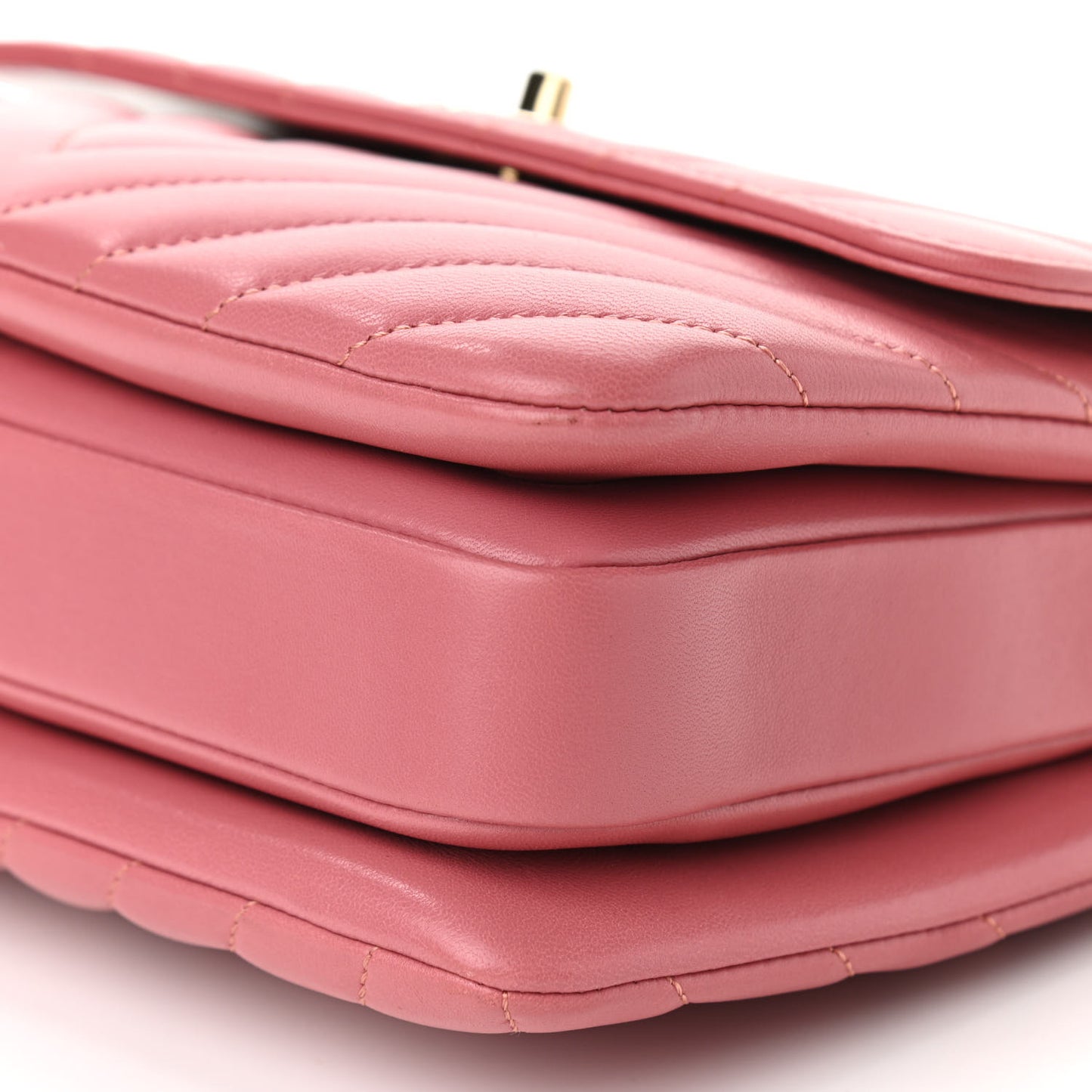 Lambskin Chevron Quilted Small Trendy CC Dual Handle Flap Bag Light Pink