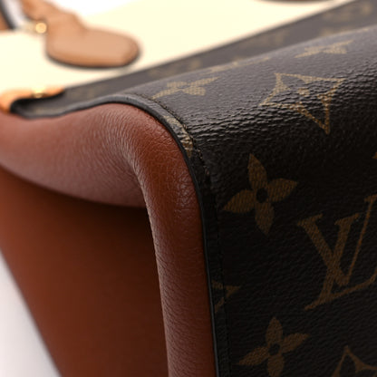 Louis Vuitton Calfskin Monogram Fold Tote MM Camel Sunbeam Cream 11 of 11