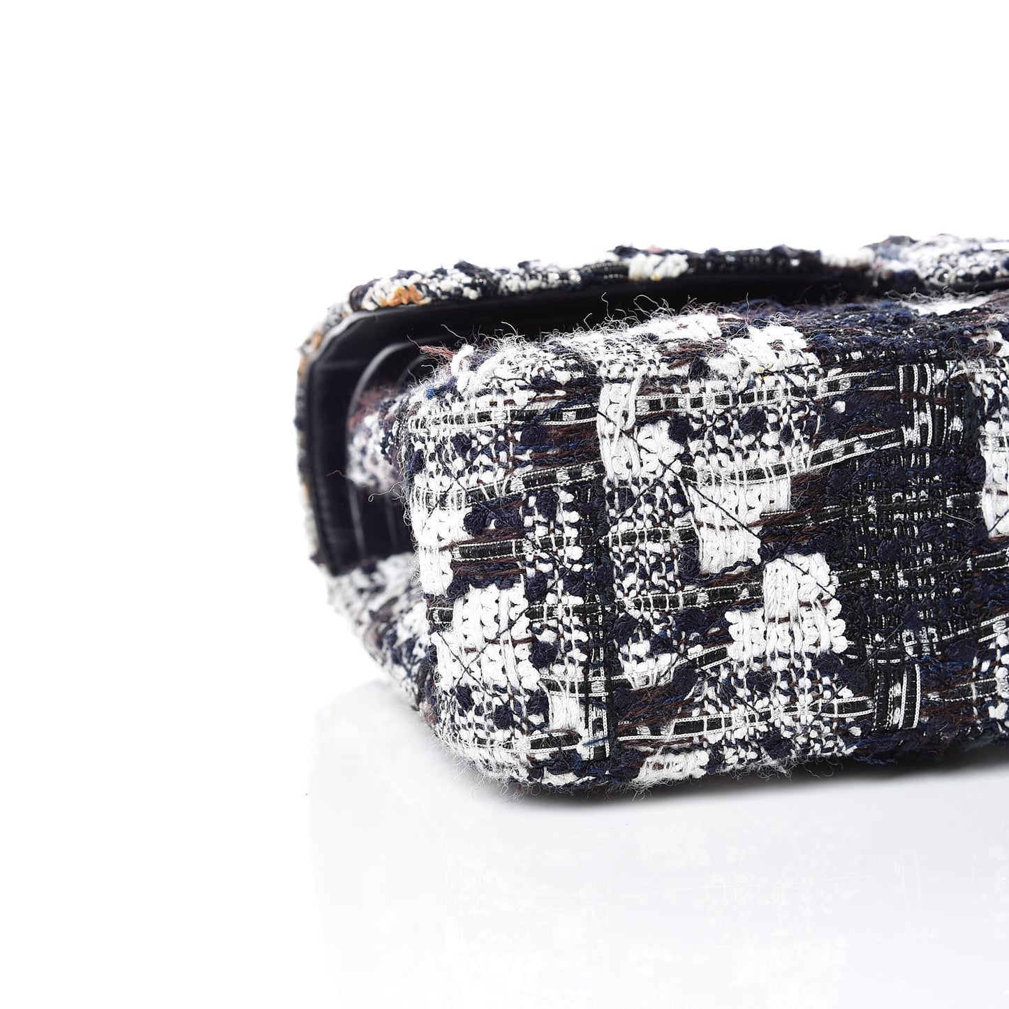 Tweed Medium Double Flap Blue White