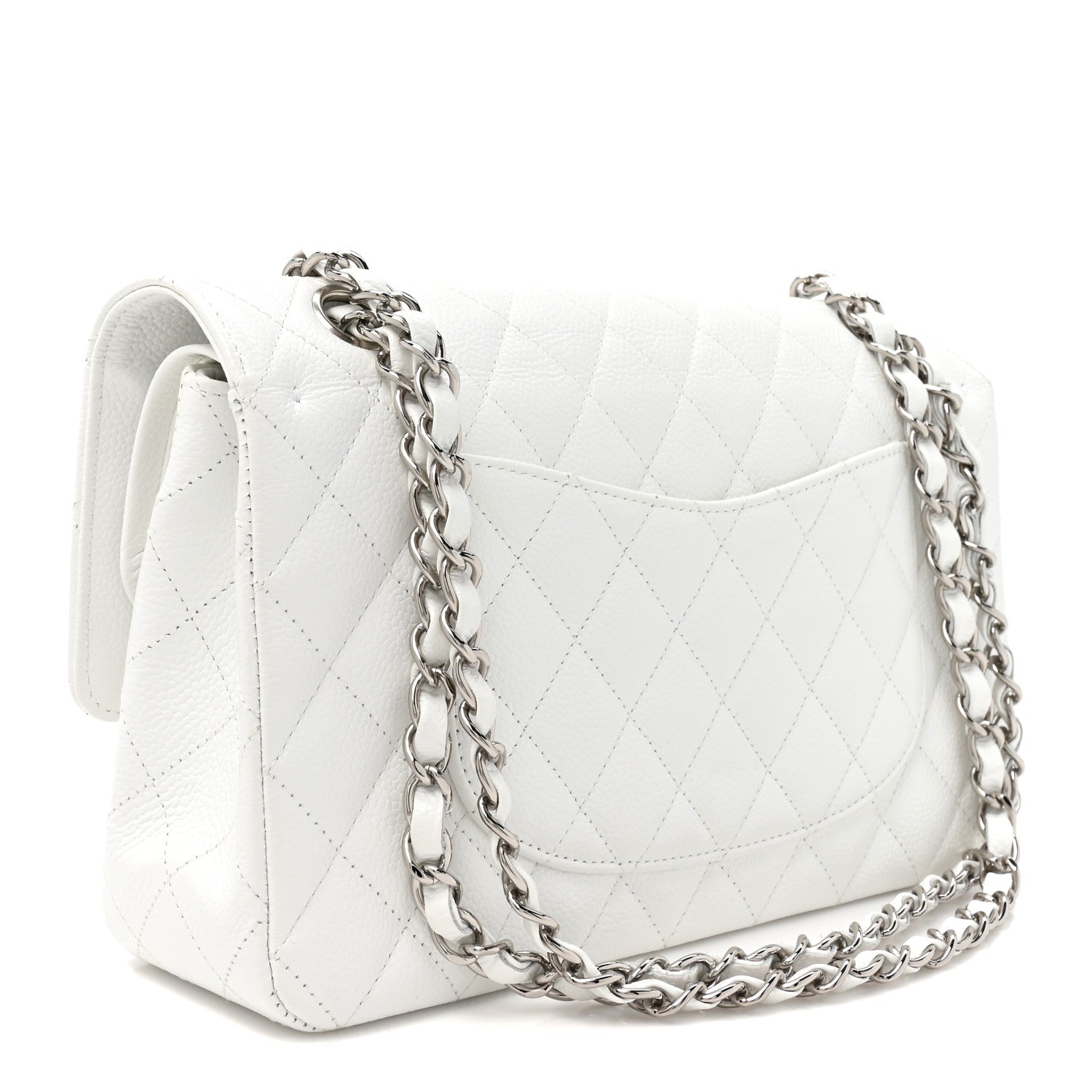 Chanel Caviar Quilted Medium Double Flap White 3 of 13