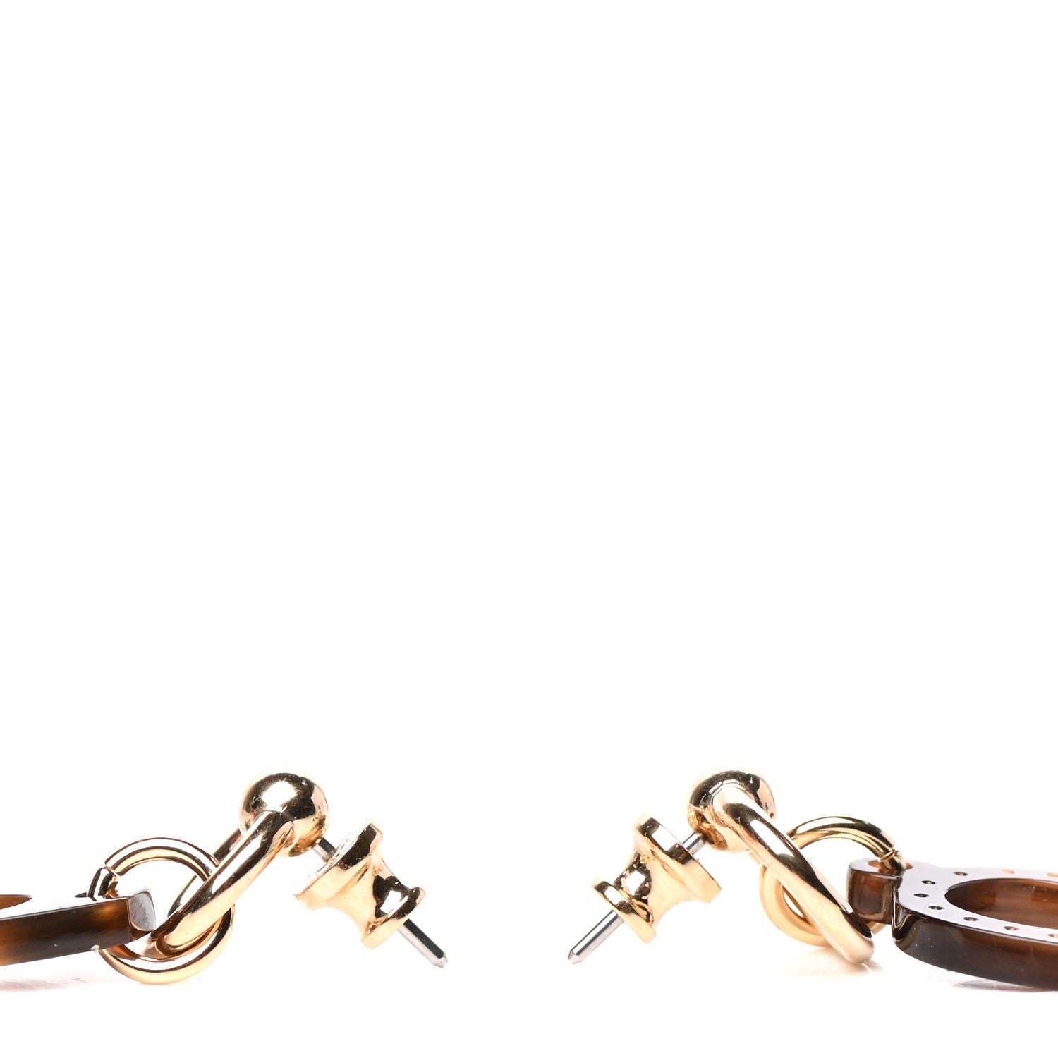 Hermes Permabrass Buffalo Horn Amulettes Equestre Earrings 4 of 5