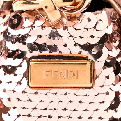 Fendi Sequin Metallic Nappa Pequin Mini Baguette Rame 11 of 13