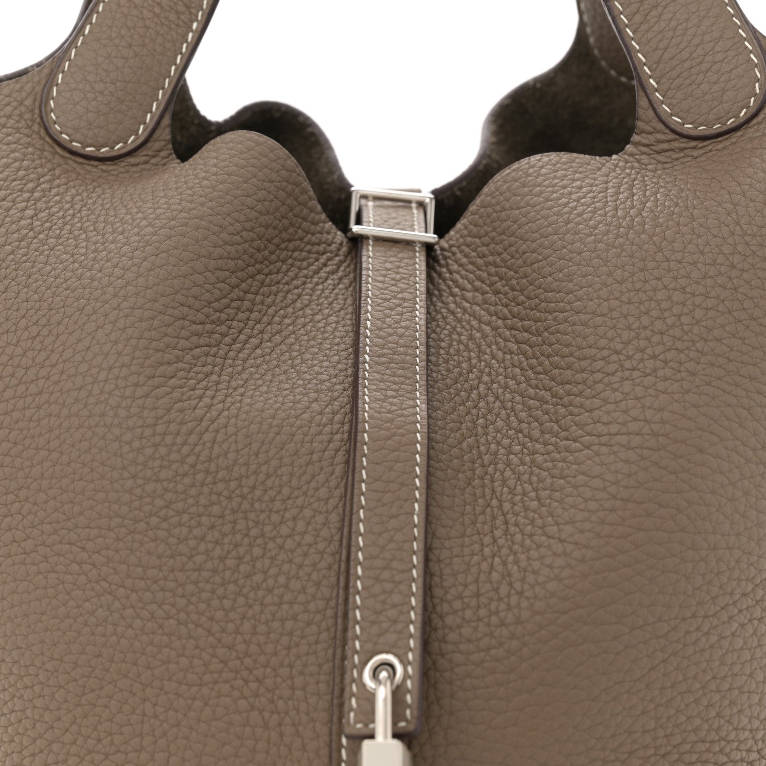 Hermes Taurillon Clemence Picotin Lock 22 MM  Etoupe 8 of 10