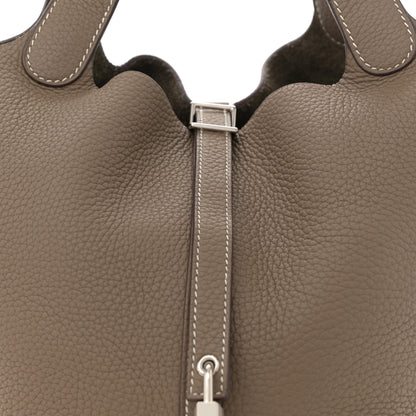 Hermes Taurillon Clemence Picotin Lock 22 MM  Etoupe 8 of 10