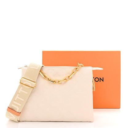 Louis Vuitton Lambskin Embossed Monogram Coussin PM Cream 12 of 12