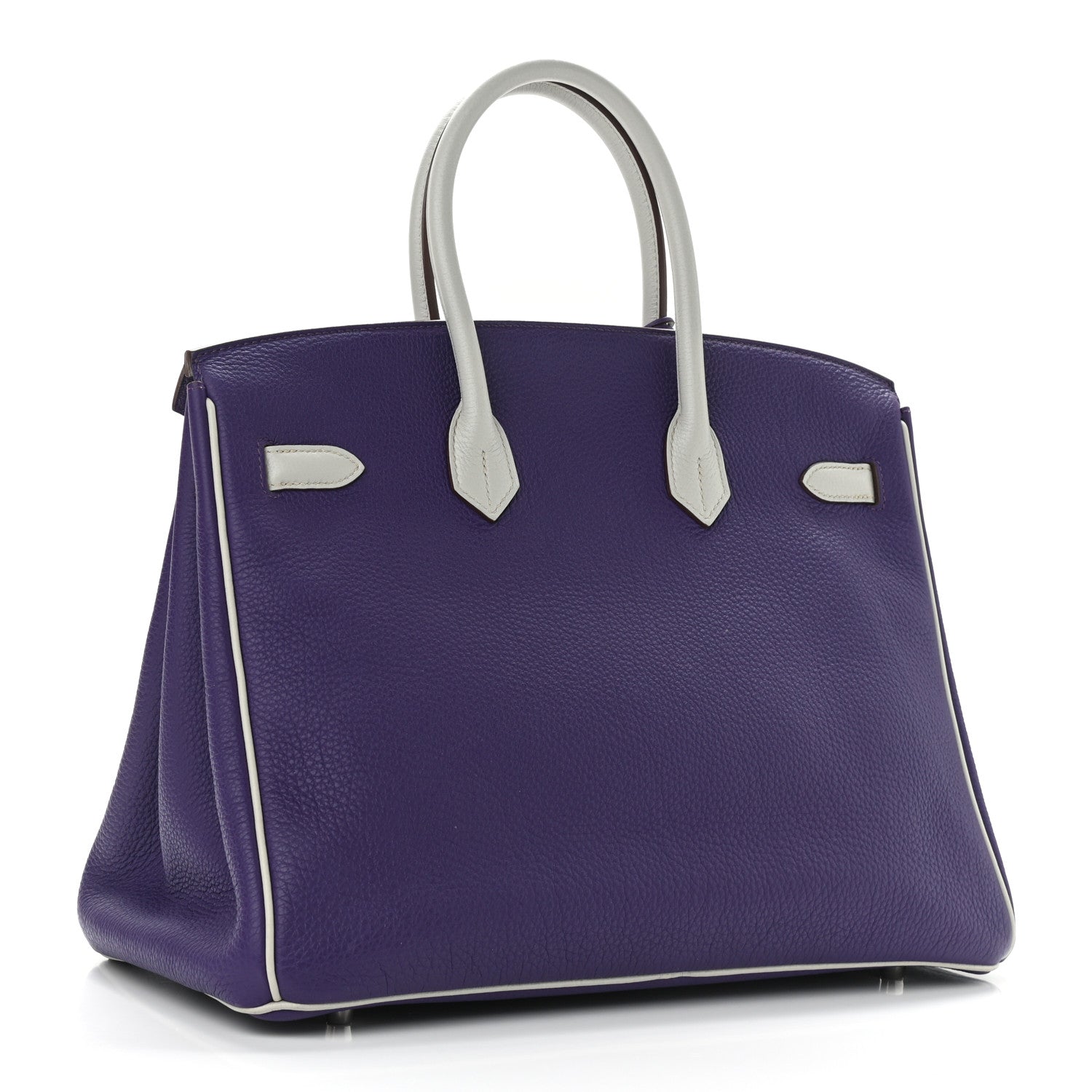 Hermes Togo Bi-Color Horseshoe Birkin 35 Iris Gris Perle 3 of 12