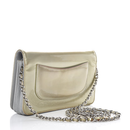 Chanel Patent Strass Wallet On Chain WOC Silver 3 of 16